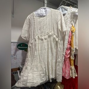White /Cream colored tassel dress